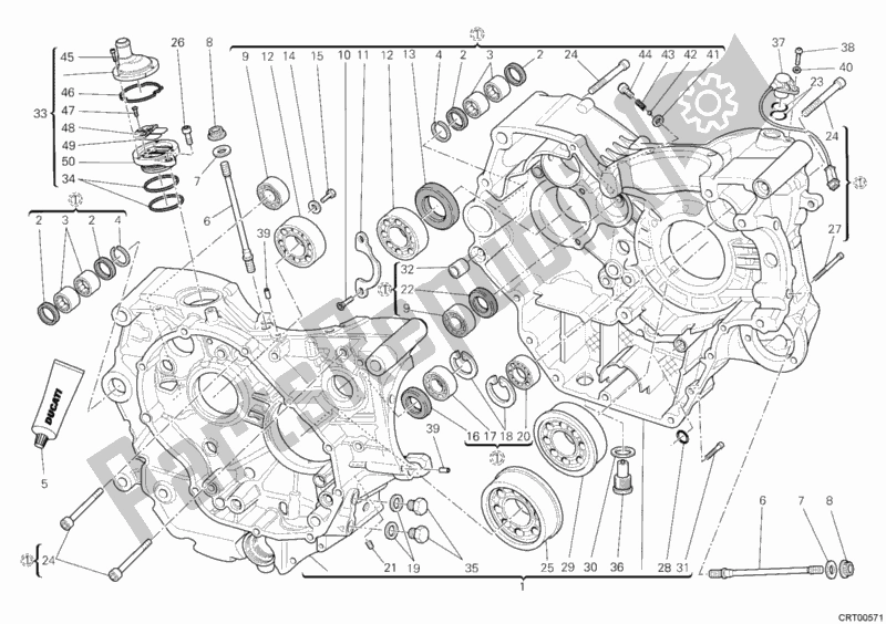 Tutte le parti per il Carter del Ducati Monster 696 ABS USA 2011